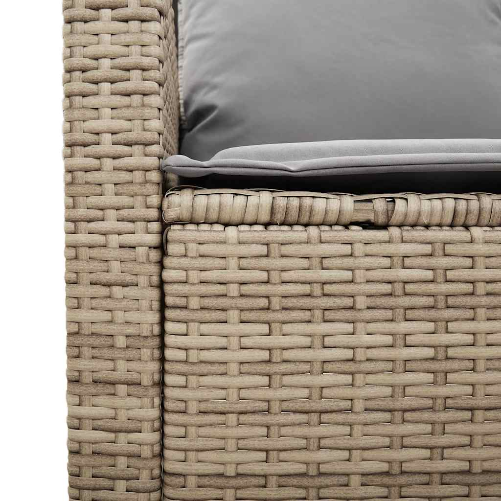 6 részes bézs polyrattan kerti ülőgarnitúra párnával