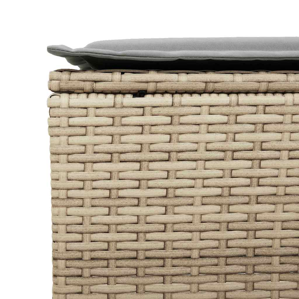 6 részes bézs polyrattan kerti ülőgarnitúra párnával