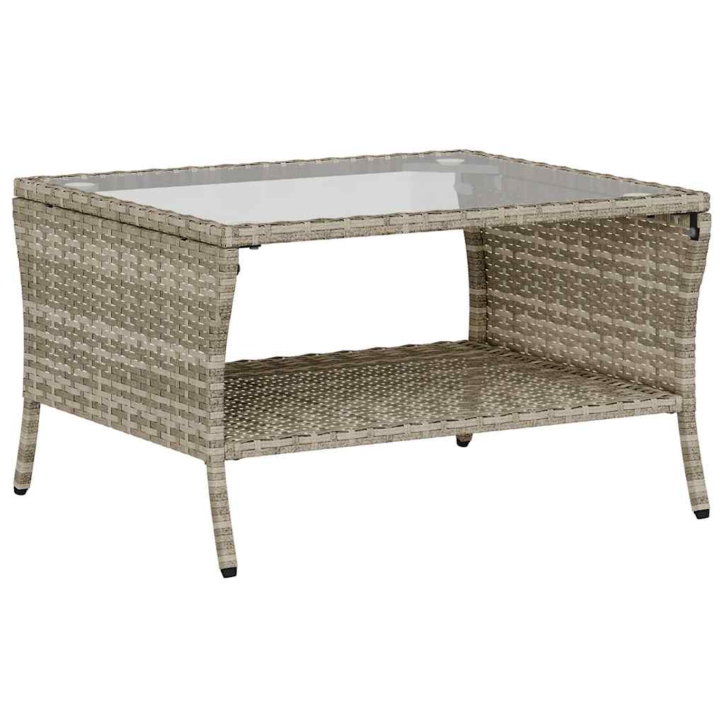 6 részes világosszürke polyrattan kerti ülőgarnitúra párnákkal