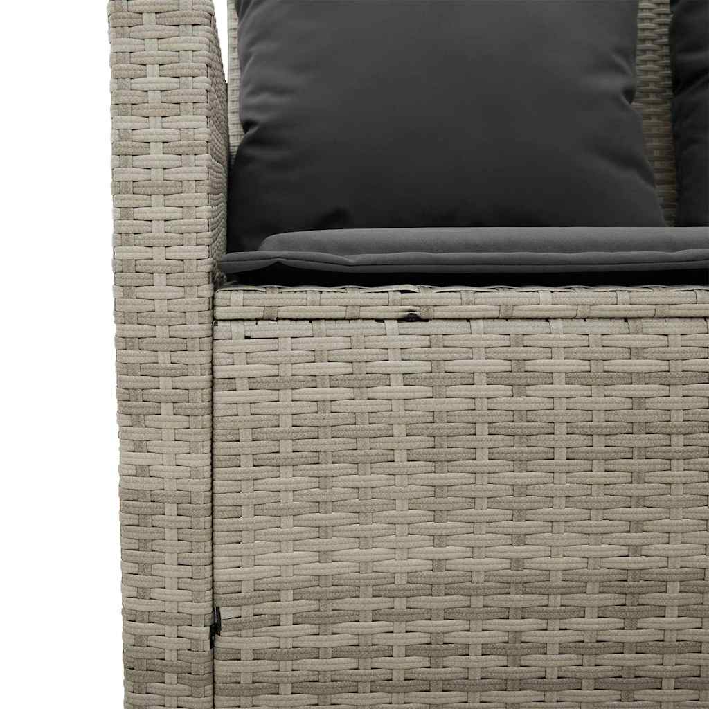 6 részes világosszürke polyrattan kerti ülőgarnitúra párnákkal