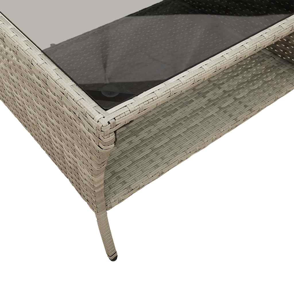 6 részes világosszürke polyrattan kerti ülőgarnitúra párnákkal