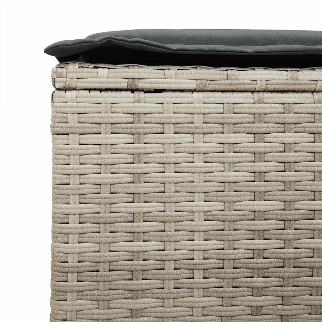 6 részes világosszürke polyrattan kerti ülőgarnitúra párnákkal