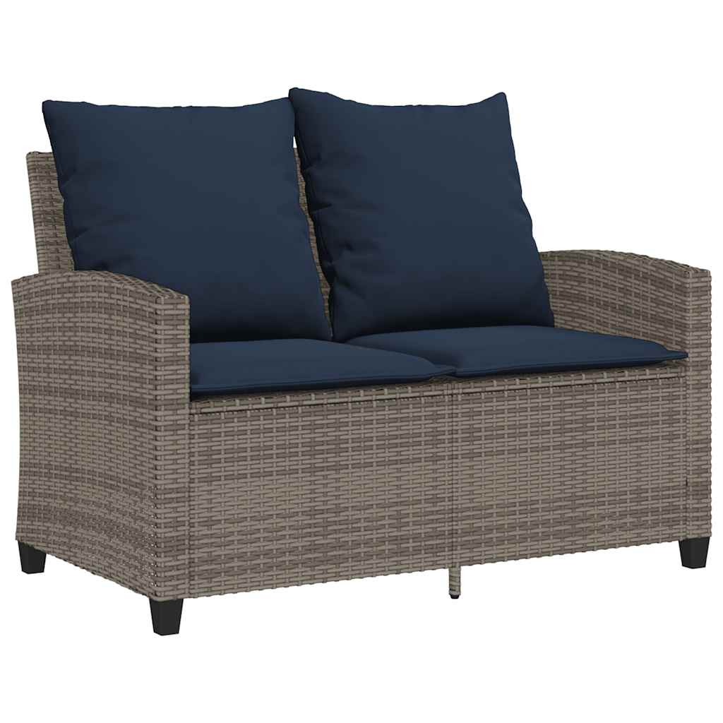 6 részes szürke polyrattan kerti ülőgarnitúra párnákkal