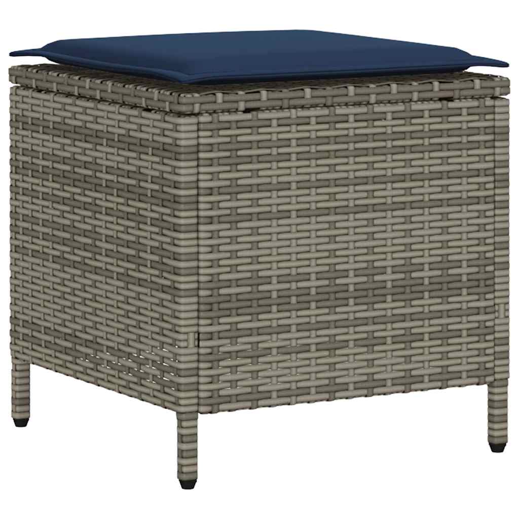 6 részes szürke polyrattan kerti ülőgarnitúra párnákkal