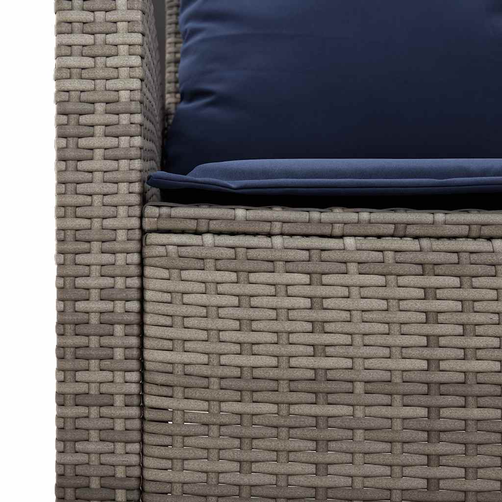 6 részes szürke polyrattan kerti ülőgarnitúra párnákkal
