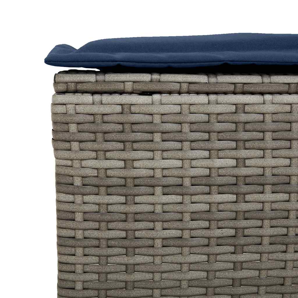 6 részes szürke polyrattan kerti ülőgarnitúra párnákkal