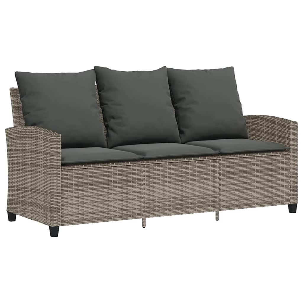 6 részes szürke polyrattan kerti ülőgarnitúra párnákkal