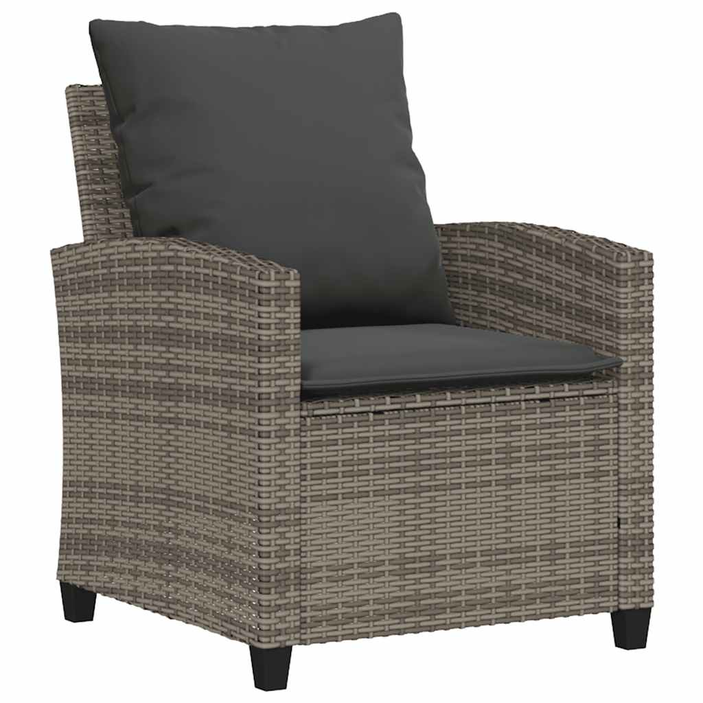 6 részes szürke polyrattan kerti ülőgarnitúra párnákkal