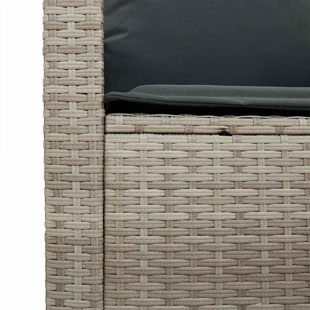 6 részes világosszürke polyrattan kerti ülőgarnitúra párnákkal
