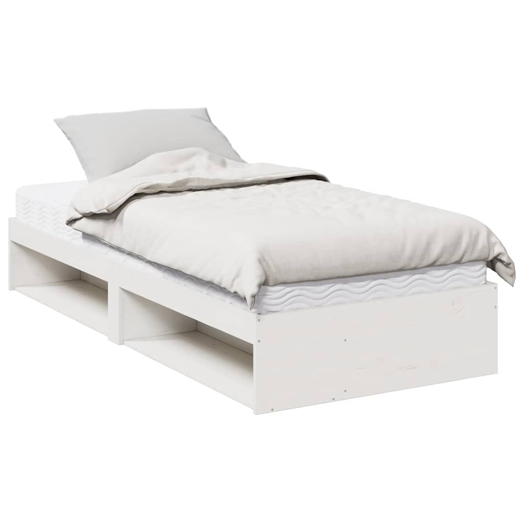 nappali ágy matraccal fehér 100x200 cm tömör fa fenyőfa