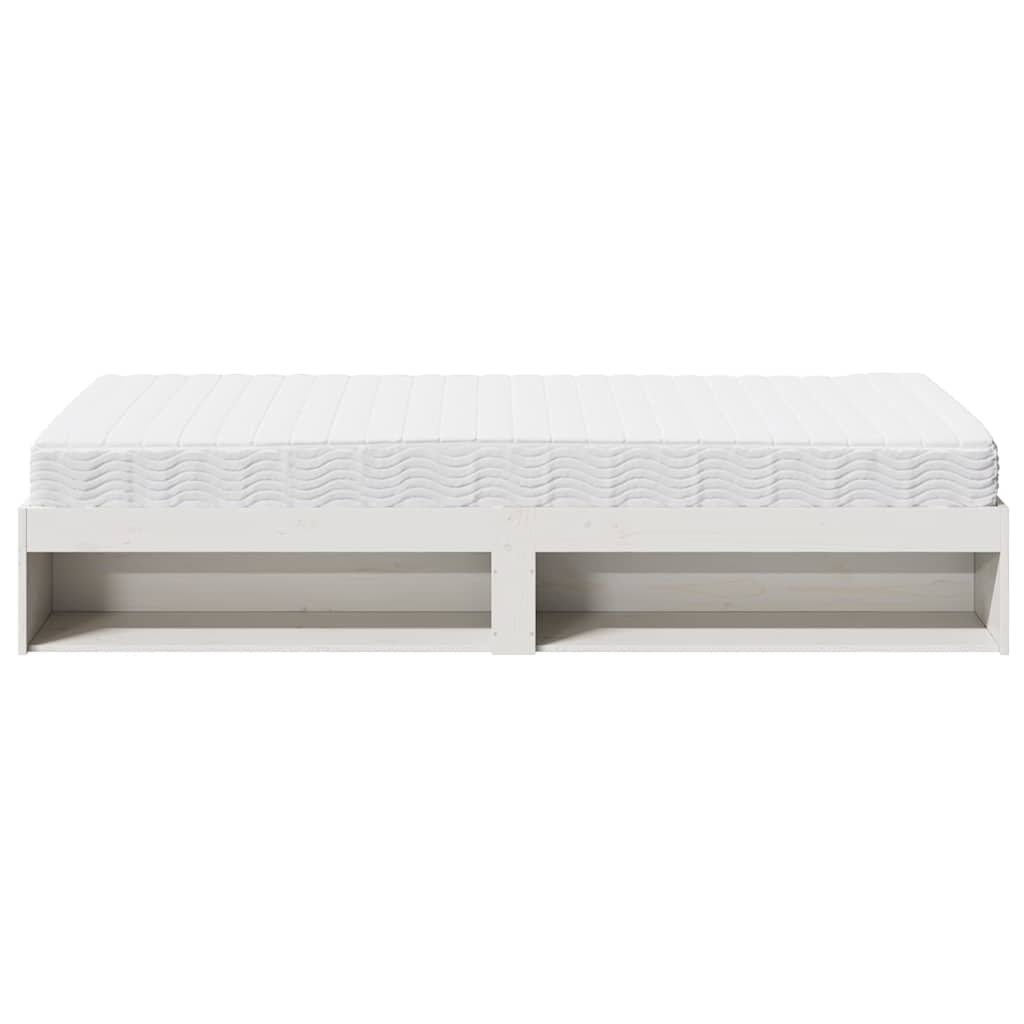 nappali ágy matraccal fehér 100x200 cm tömör fa fenyőfa