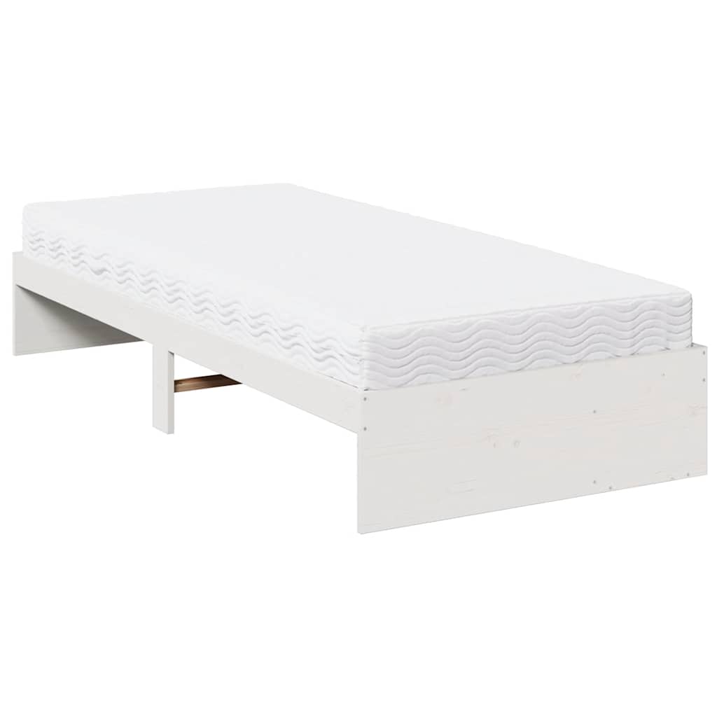 nappali ágy matraccal fehér 100x200 cm tömör fa fenyőfa