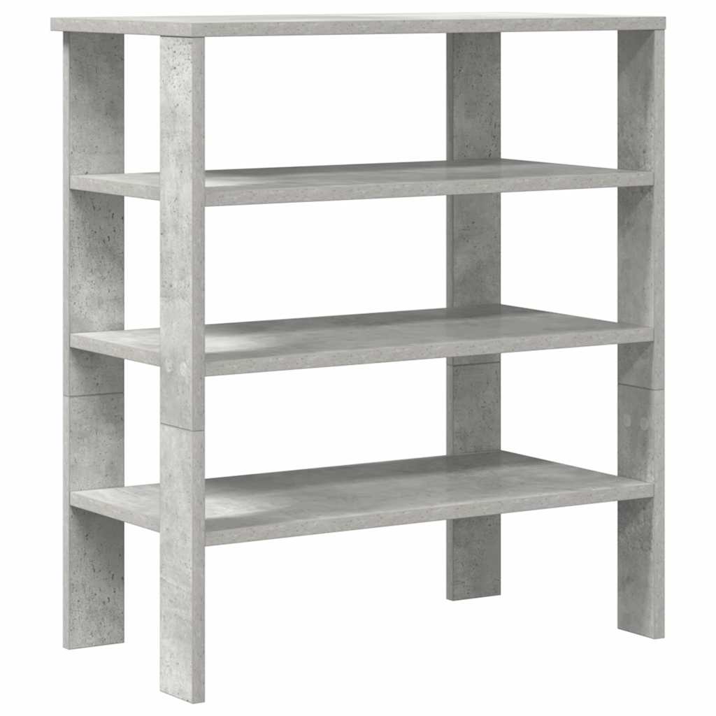 betonszürke szerelt fa cipőtartó 61x32x70 cm