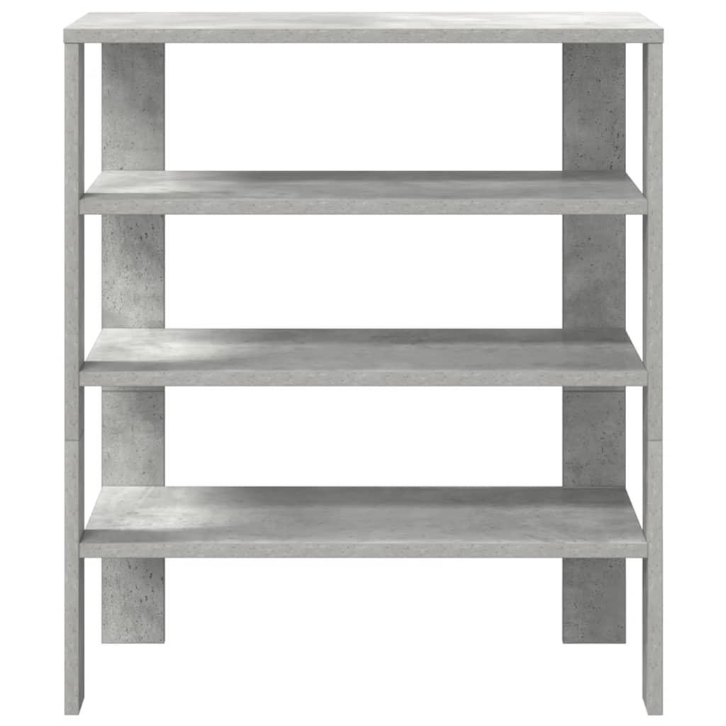 betonszürke szerelt fa cipőtartó 61x32x70 cm