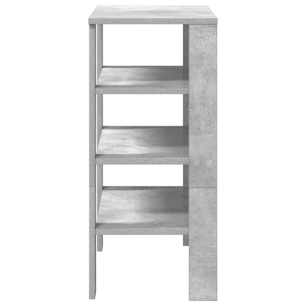 betonszürke szerelt fa cipőtartó 61x32x70 cm