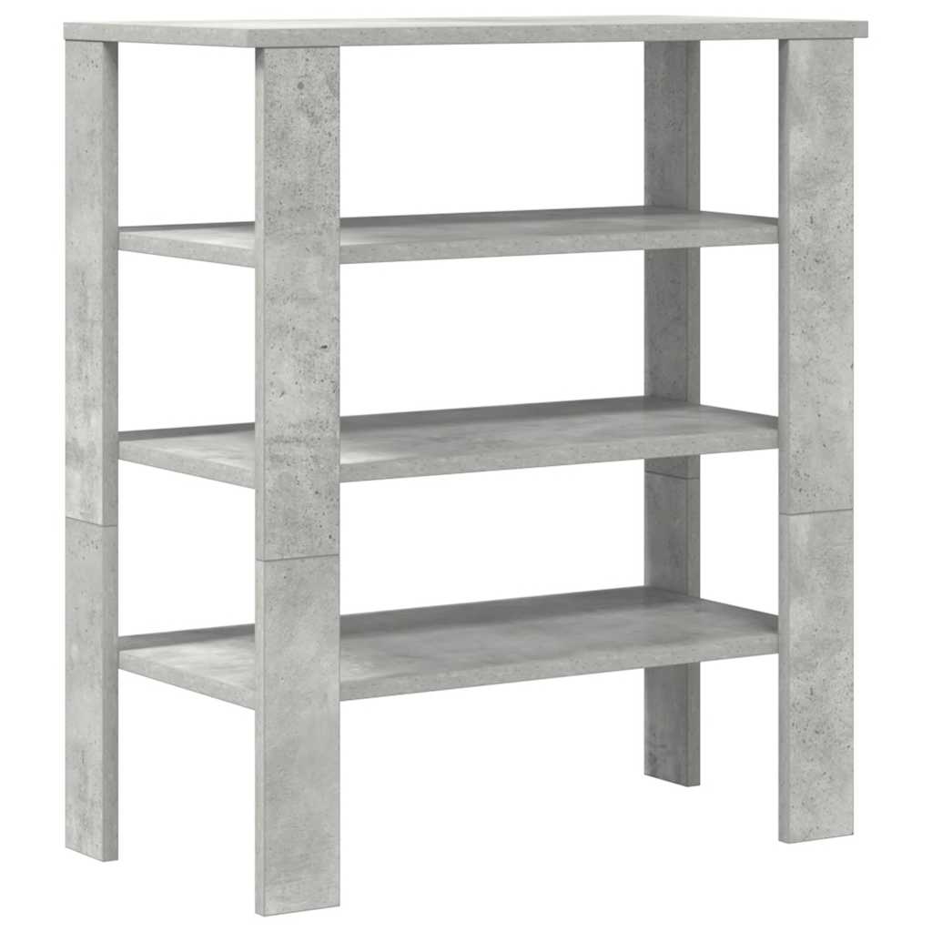 betonszürke szerelt fa cipőtartó 61x32x70 cm