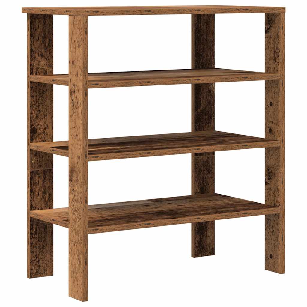 antik fa szerelt fa cipőtartó 61x32x70 cm