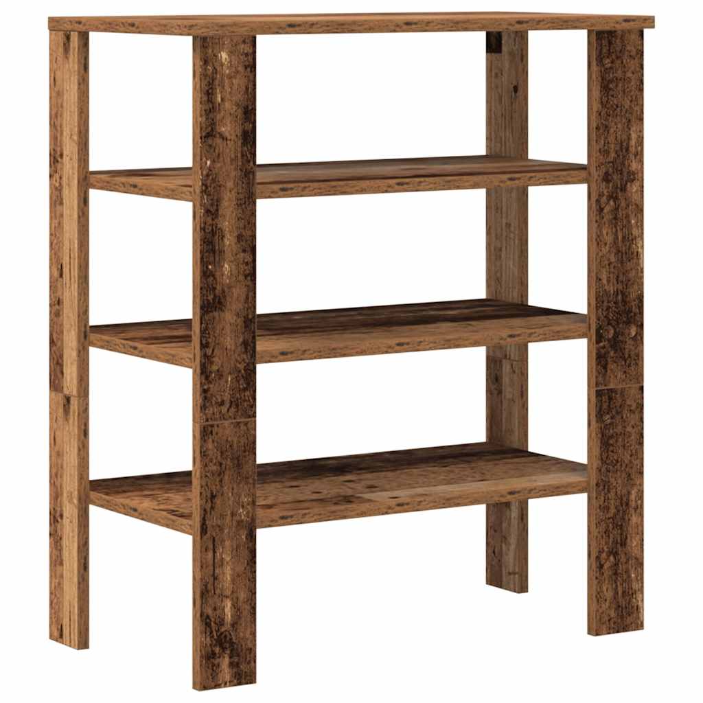 antik fa szerelt fa cipőtartó 61x32x70 cm