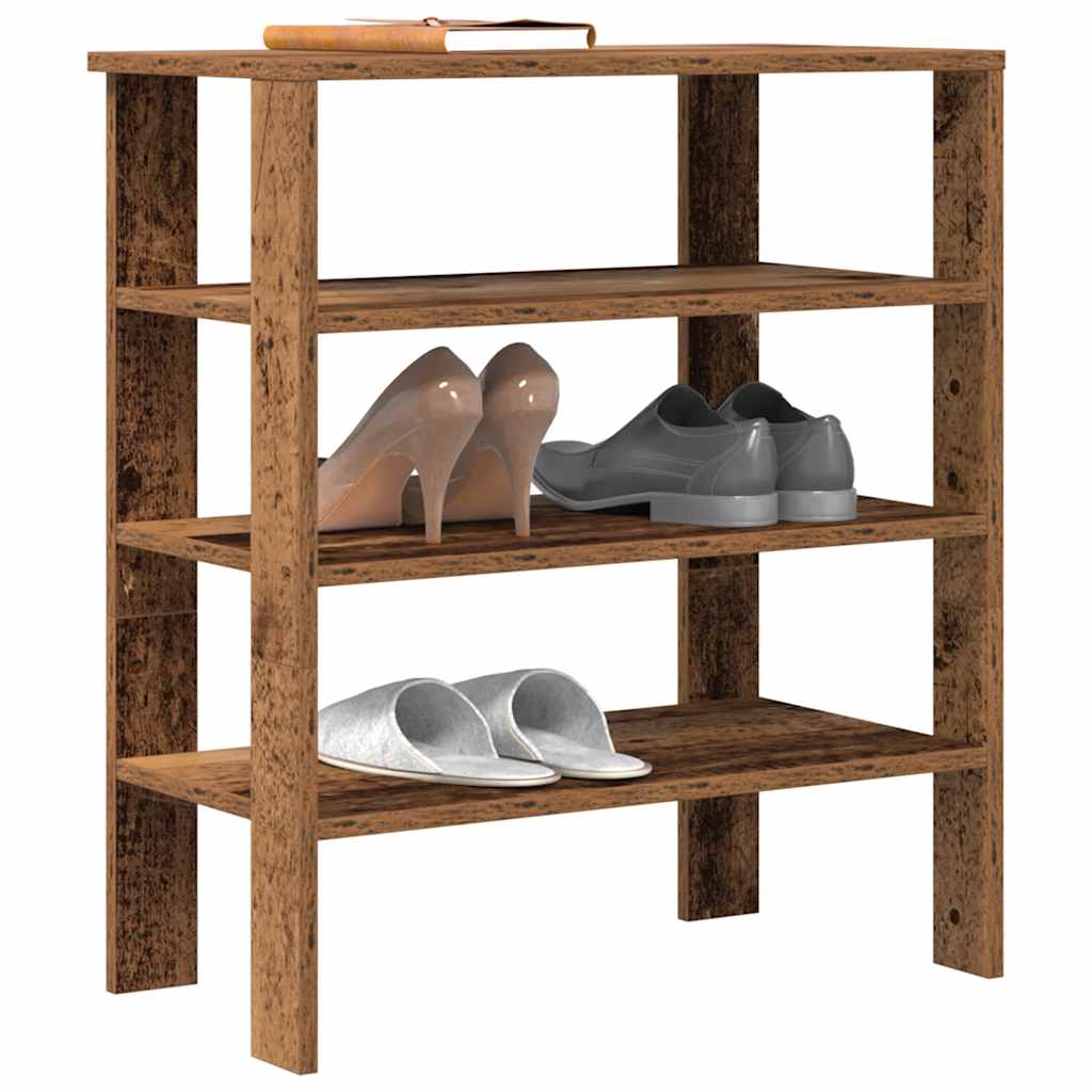 antik fa szerelt fa cipőtartó 61x32x70 cm