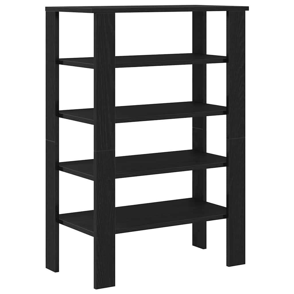 fekete szerelt fa cipőtároló szekrény 61x32x87,5 cm