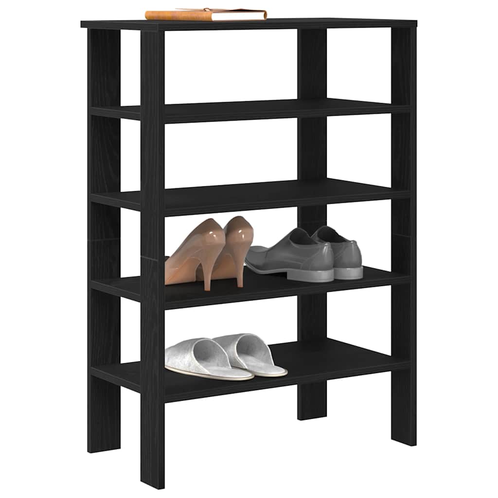 fekete szerelt fa cipőtároló szekrény 61x32x87,5 cm
