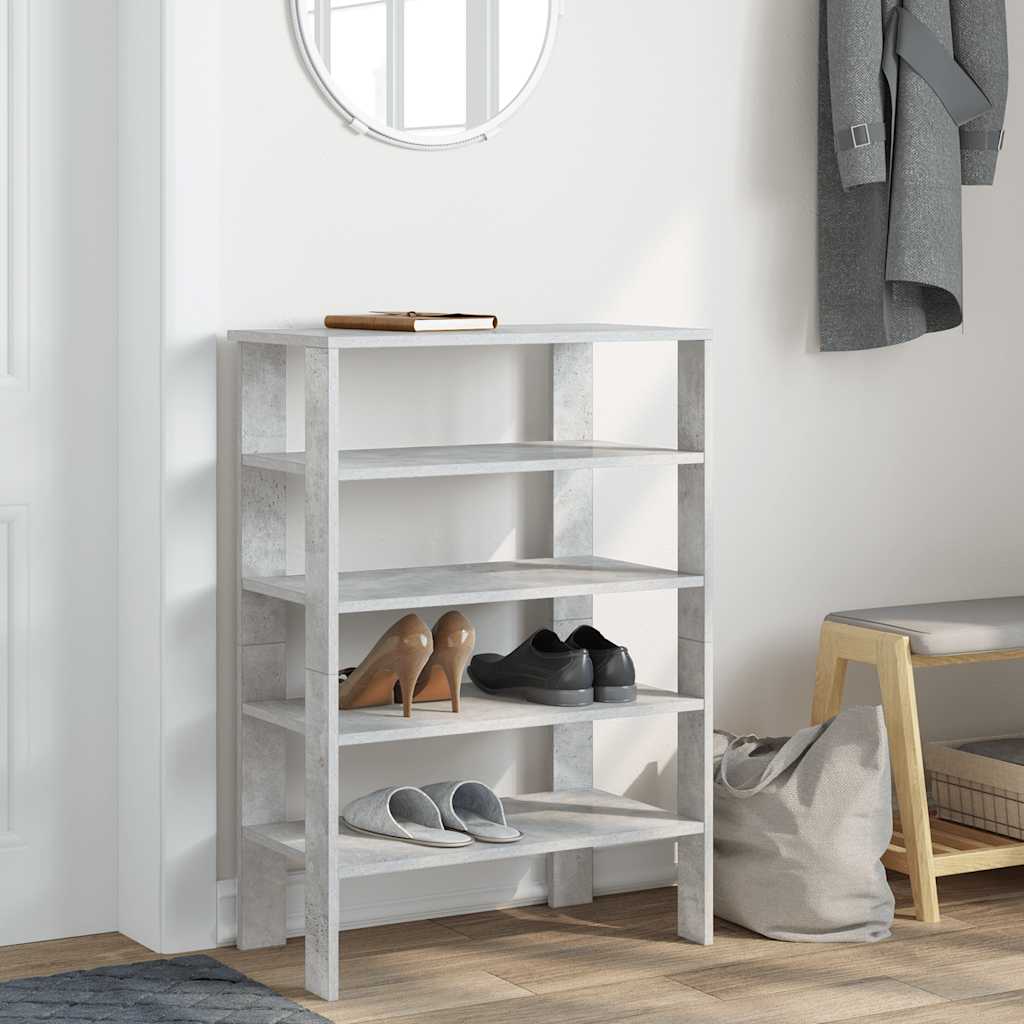 betonszürke szerelt fa cipőtartó 61x32x87,5 cm
