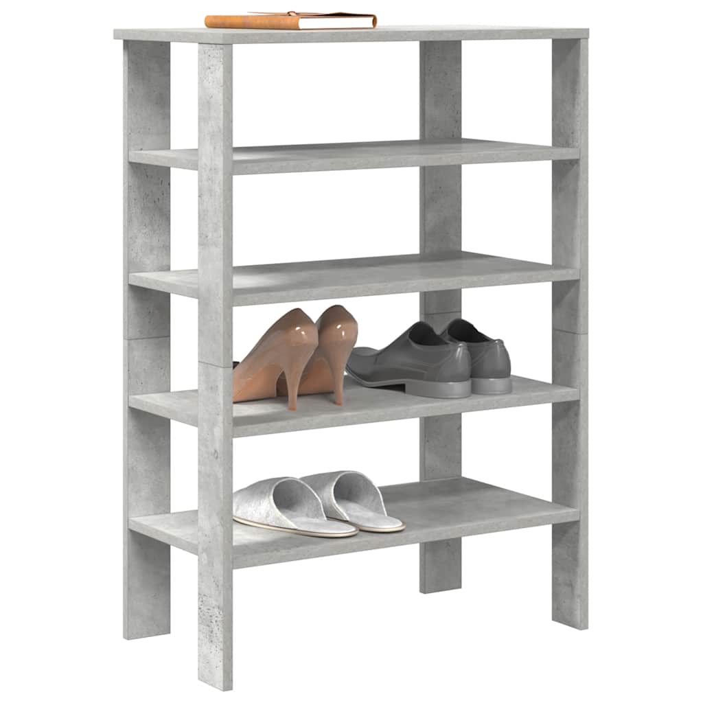 betonszürke szerelt fa cipőtartó 61x32x87,5 cm