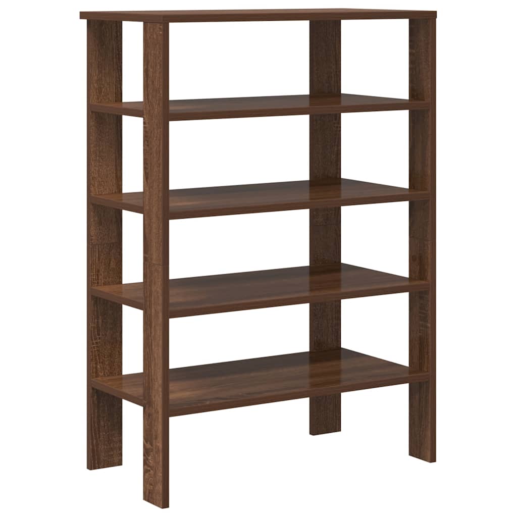 barna tölgy színű szerelt fa cipőtartó 61x32x87,5 cm