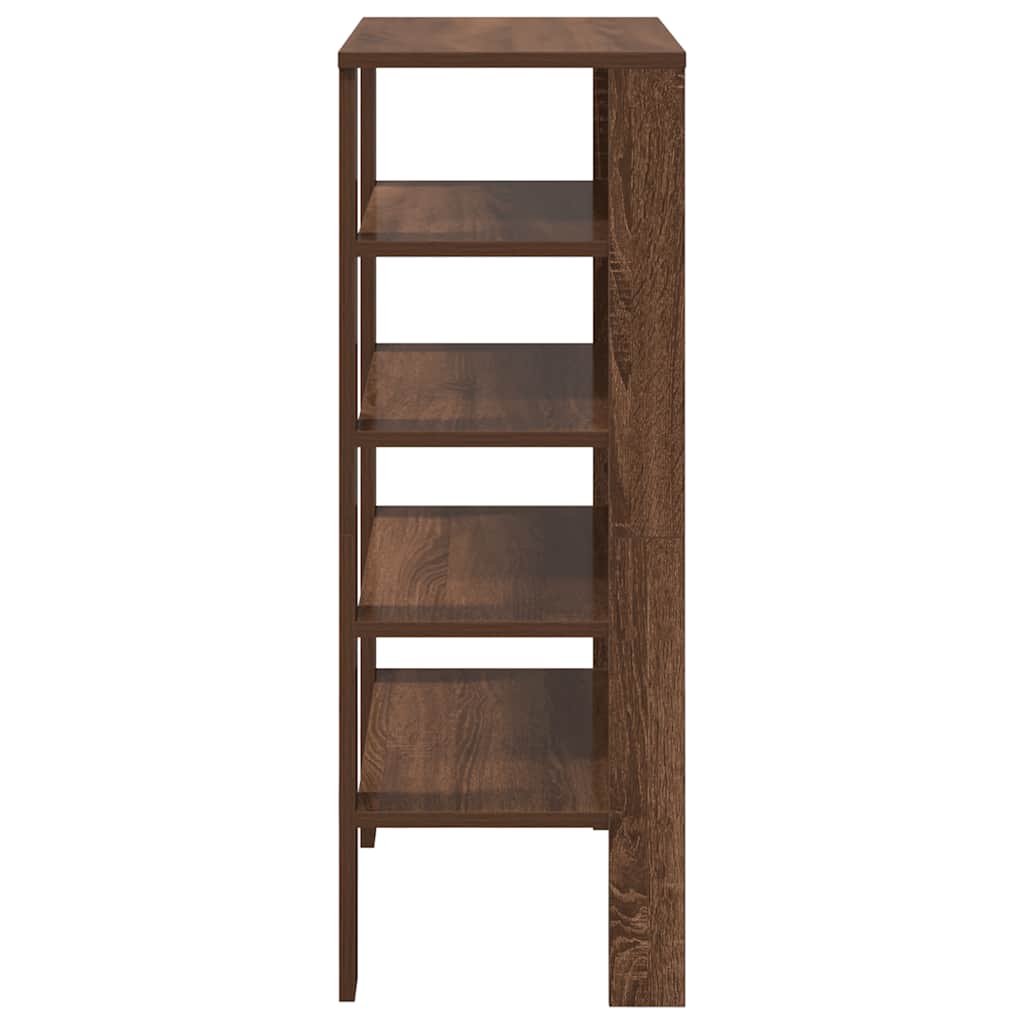 barna tölgy színű szerelt fa cipőtartó 61x32x87,5 cm