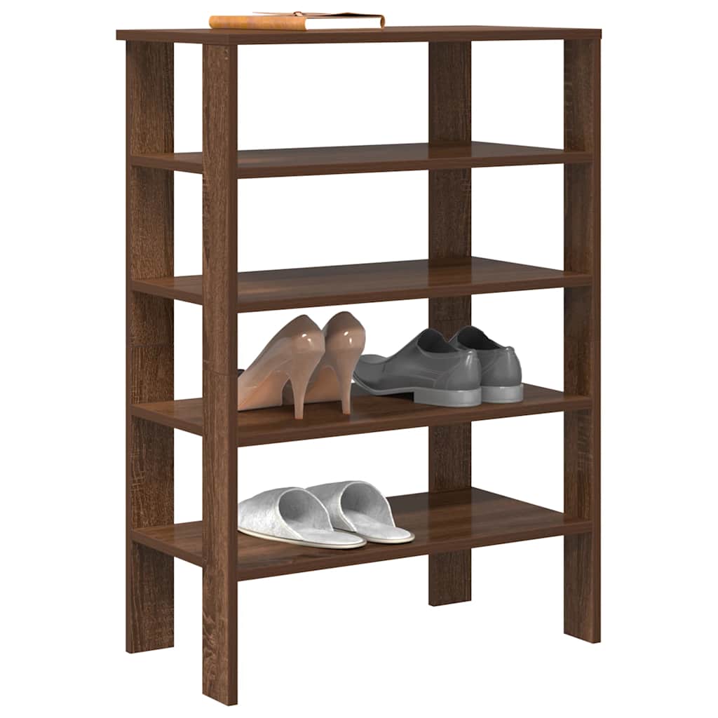 barna tölgy színű szerelt fa cipőtartó 61x32x87,5 cm