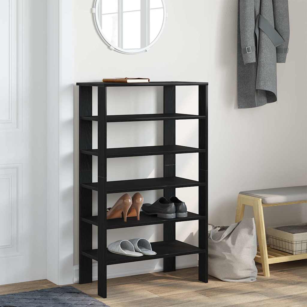 fekete szerelt fa cipőtároló szekrény 61x32x105 cm