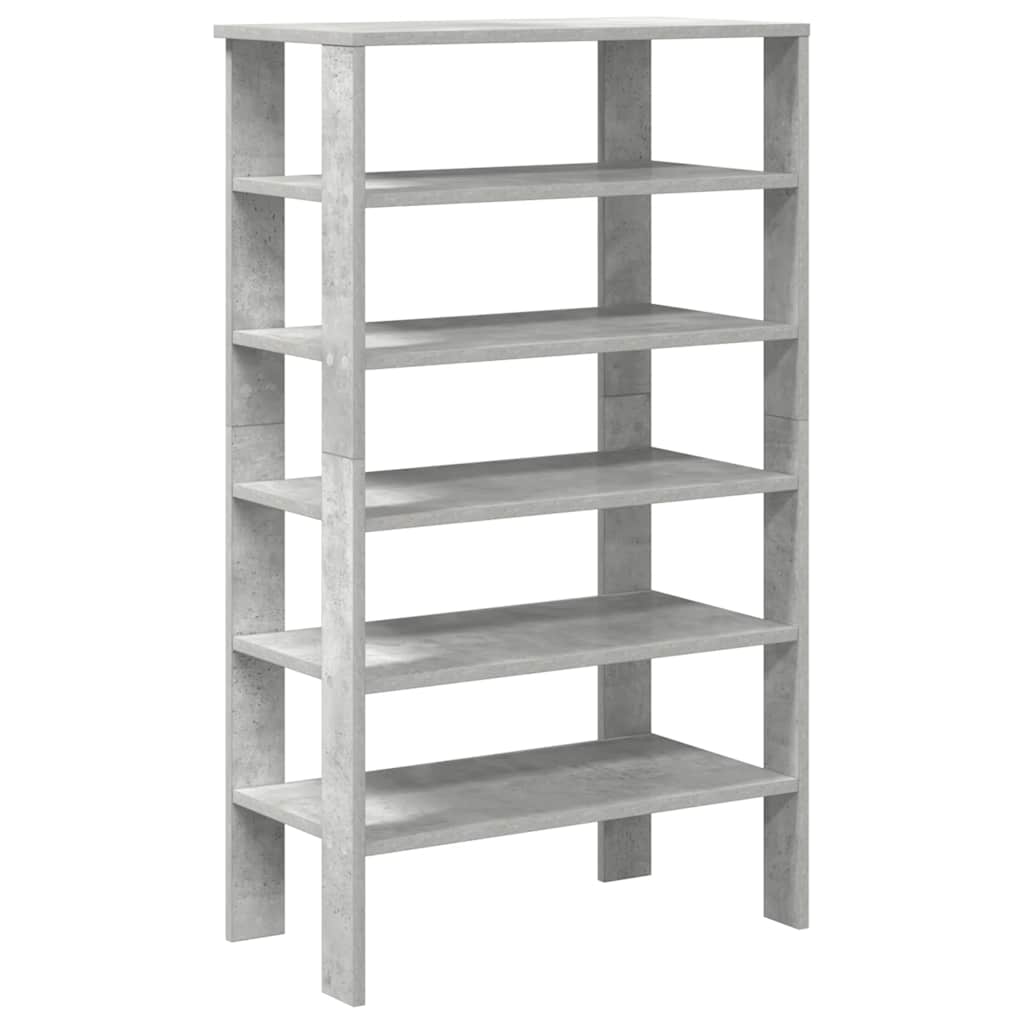 betonszürke szerelt fa cipőtartó 61x32x105 cm