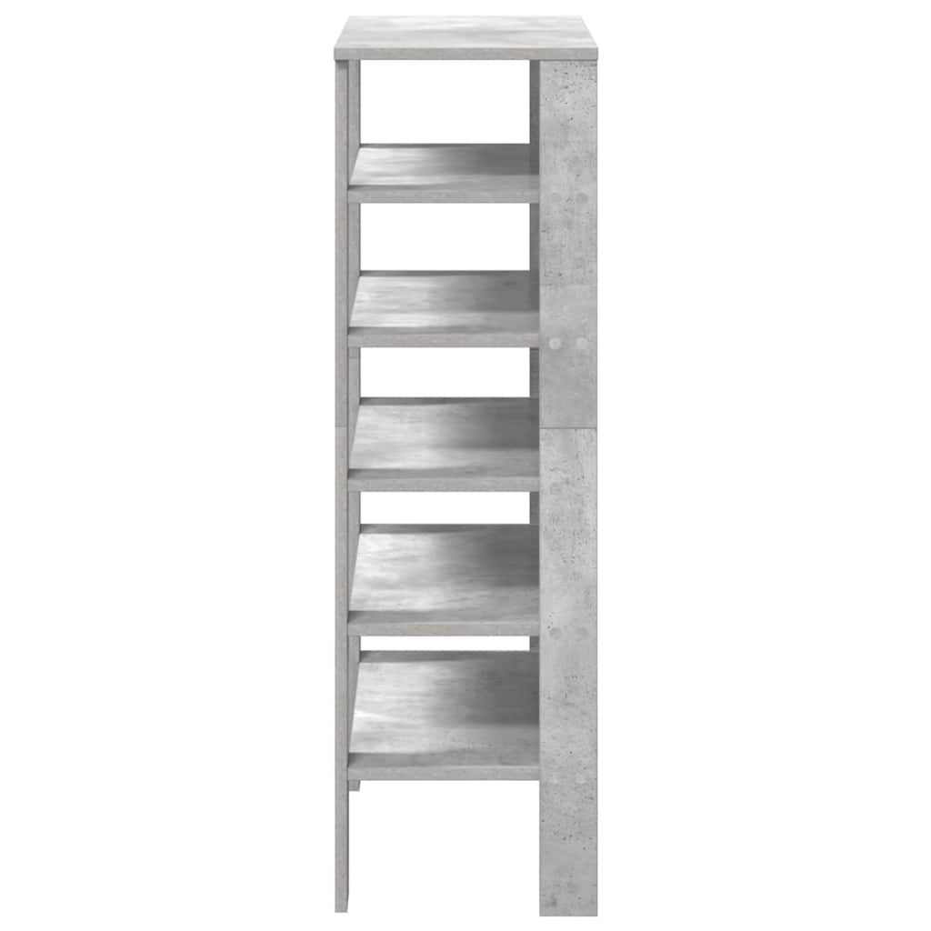 betonszürke szerelt fa cipőtartó 61x32x105 cm
