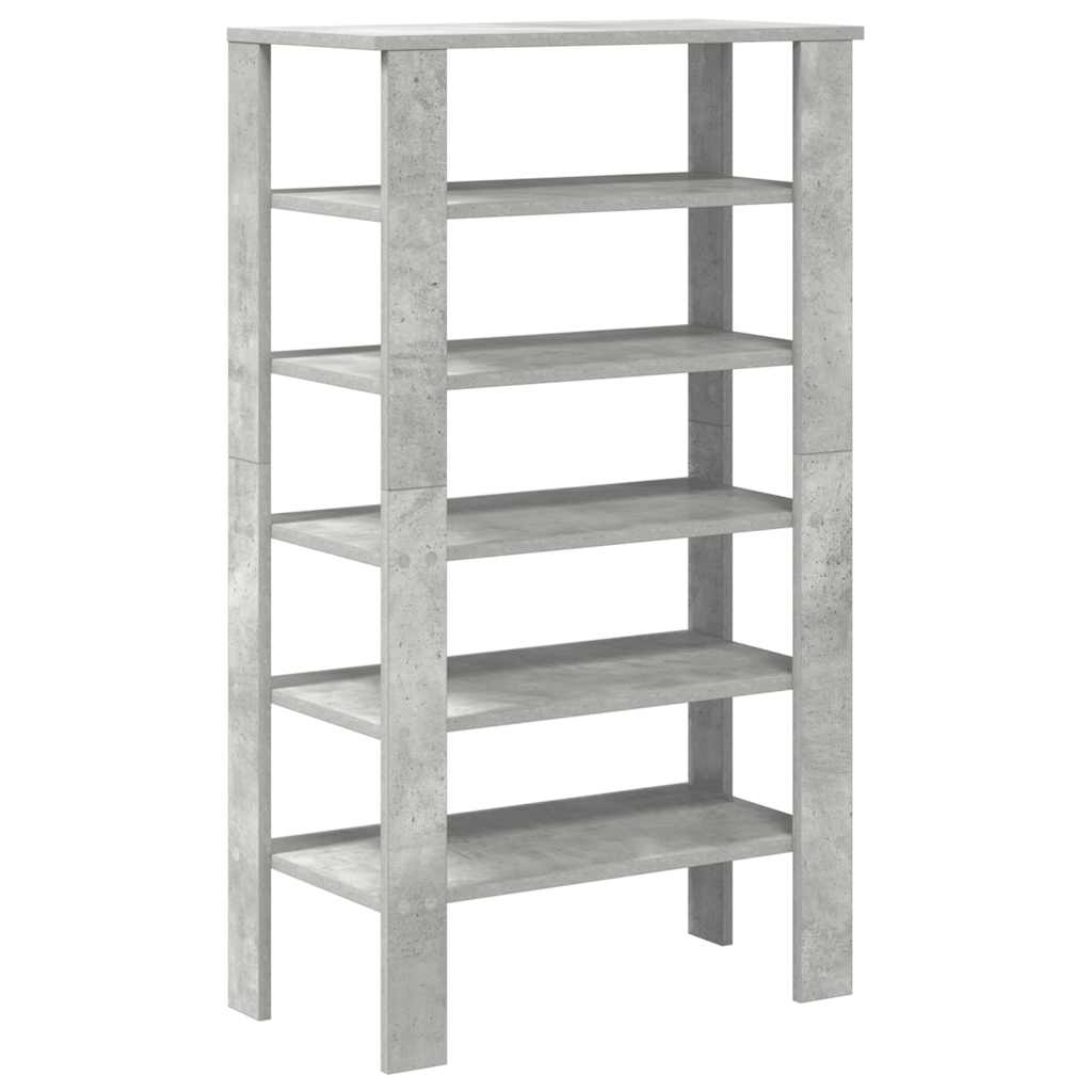 betonszürke szerelt fa cipőtartó 61x32x105 cm