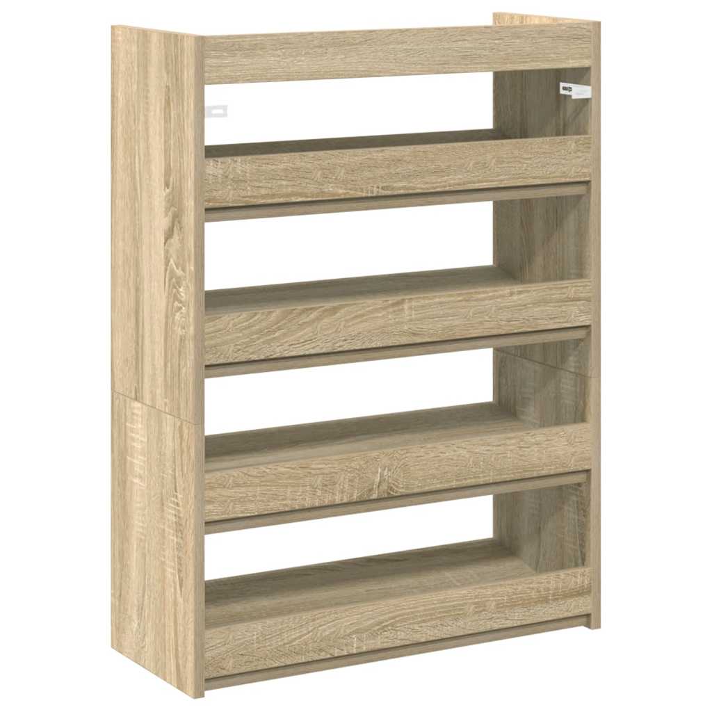 sonoma tölgy színű szerelt fa cipőtartó 60x25x81 cm