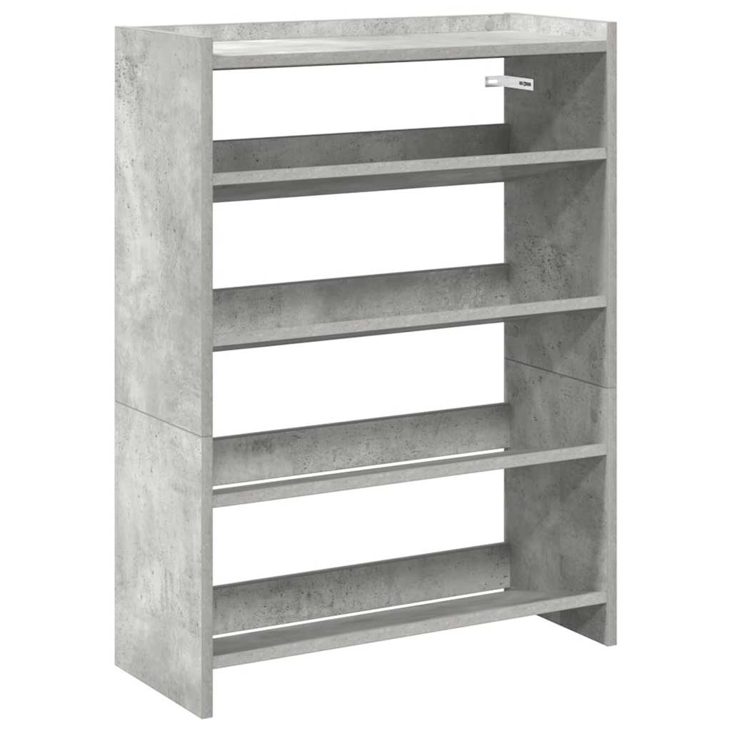 betonszürke szerelt fa cipőtartó 60x25x81 cm