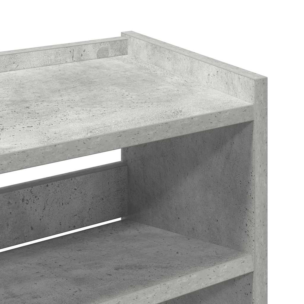 betonszürke szerelt fa cipőtartó 60x25x81 cm