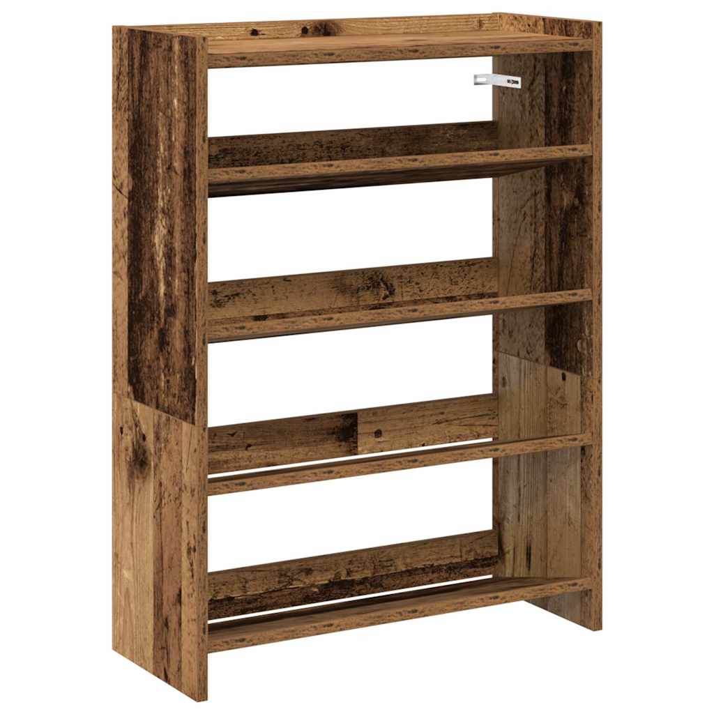 antik fa szerelt fa cipőtartó 60x25x81 cm