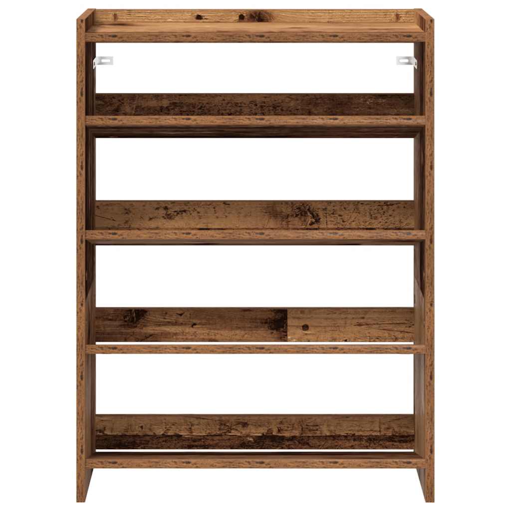 antik fa szerelt fa cipőtartó 60x25x81 cm