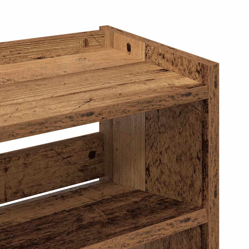 antik fa szerelt fa cipőtartó 60x25x81 cm