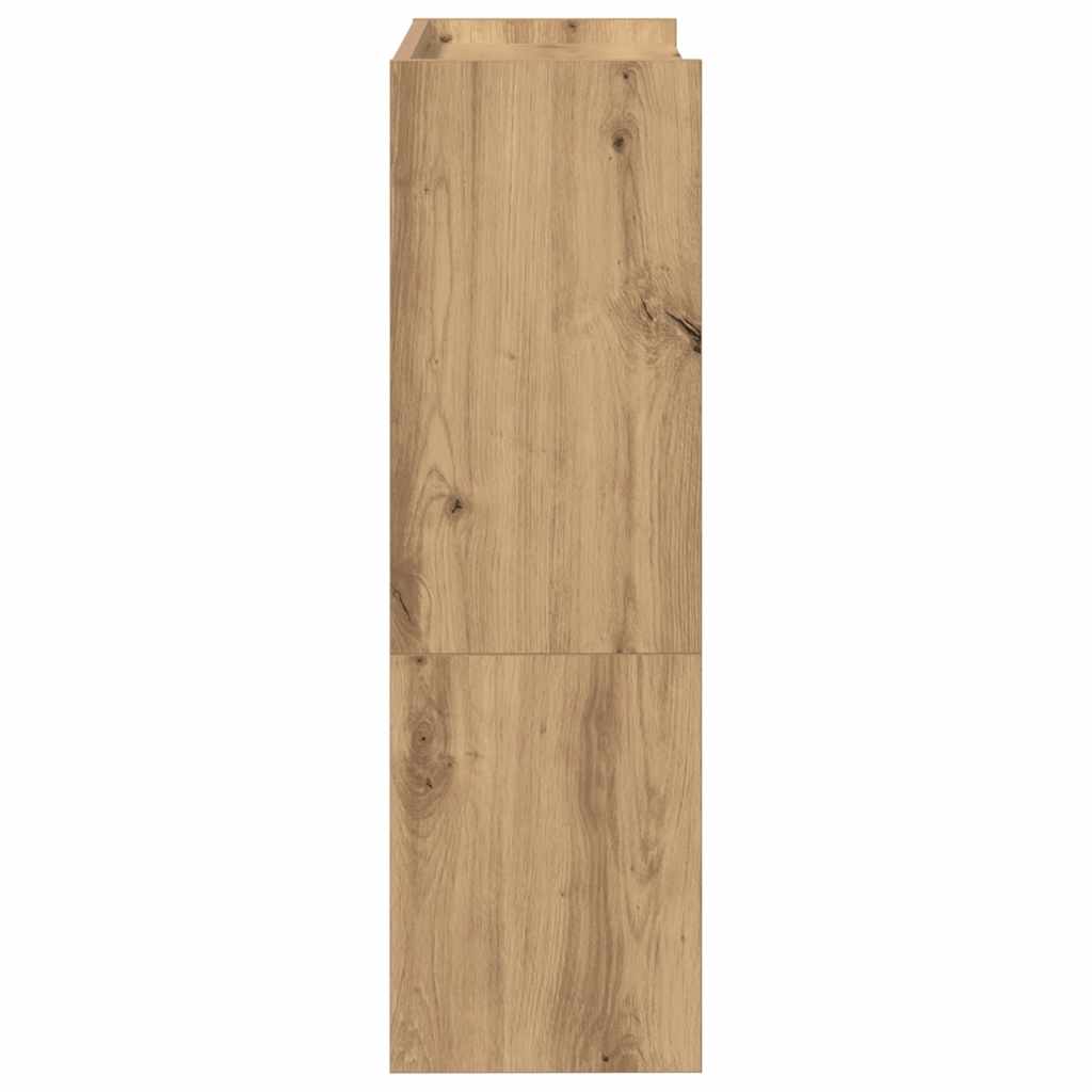kézműves tölgy színű szerelt fa cipősszekrény 60x25x81 cm