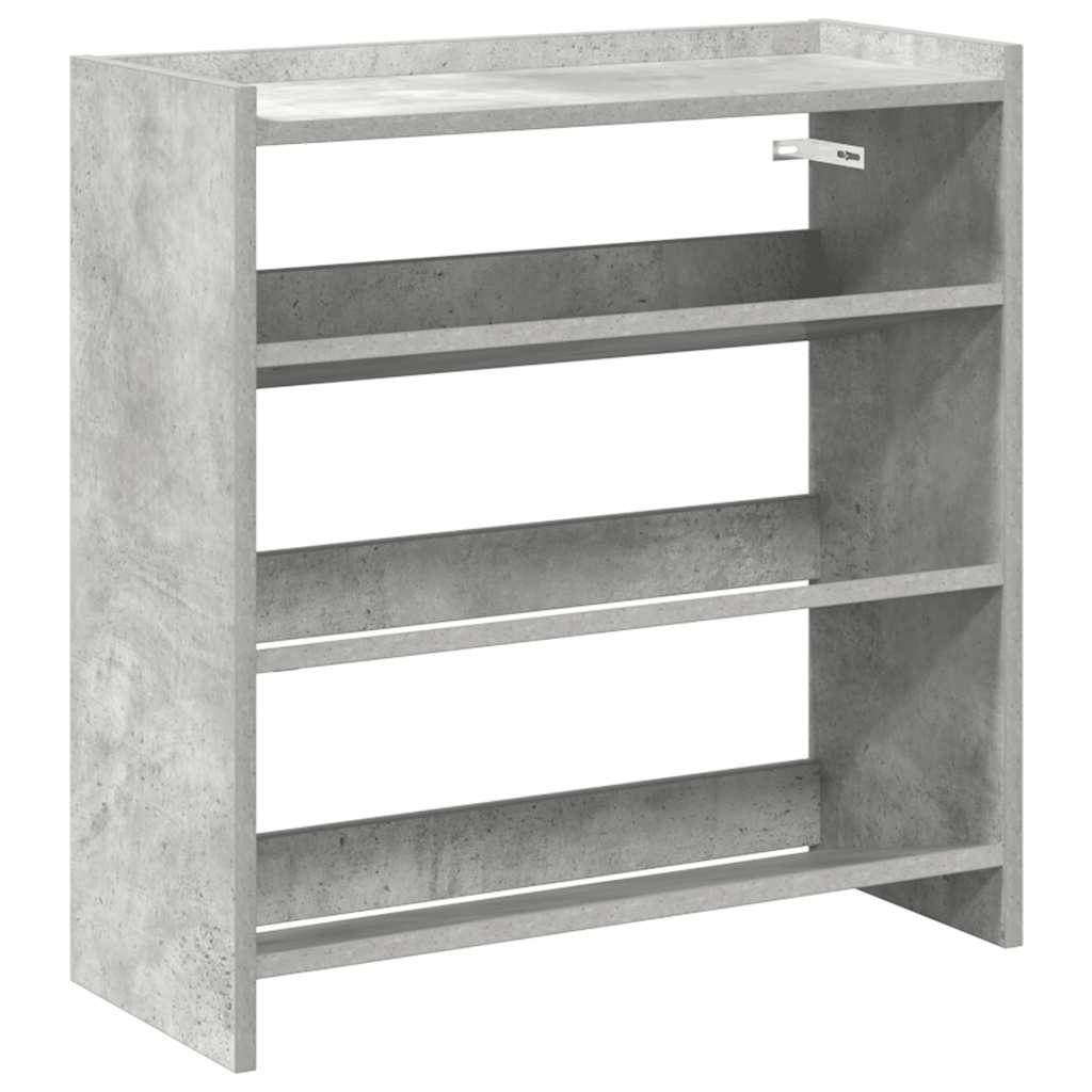 betonszürke szerelt fa cipőtartó 60x25x62 cm