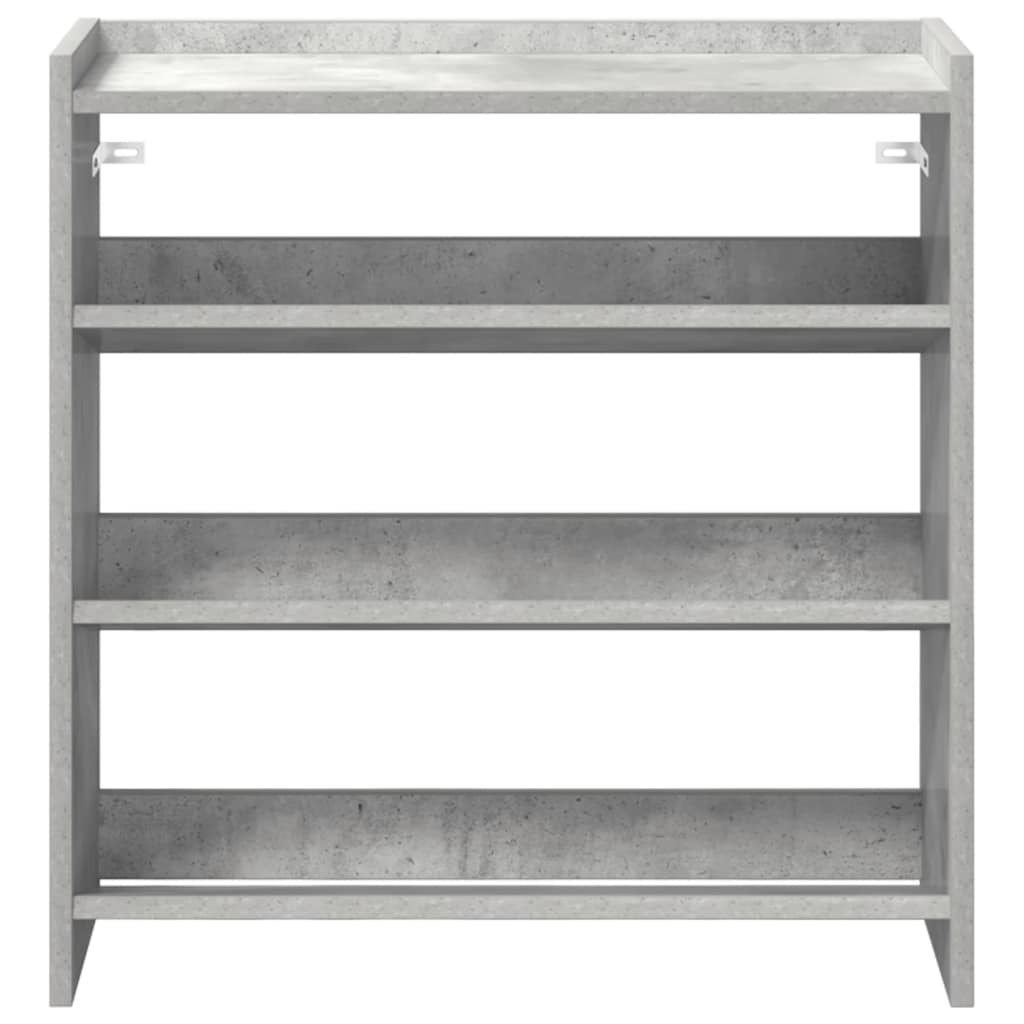 betonszürke szerelt fa cipőtartó 60x25x62 cm