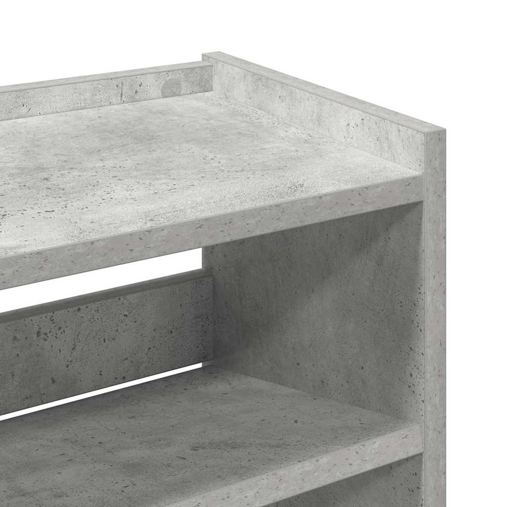 betonszürke szerelt fa cipőtartó 60x25x62 cm