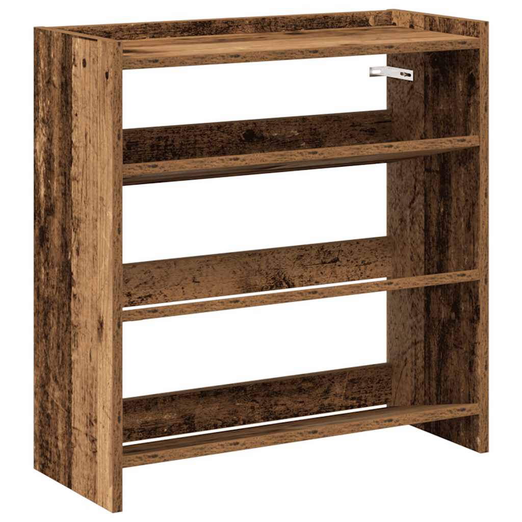 antik fa szerelt fa cipőtartó 60x25x62 cm