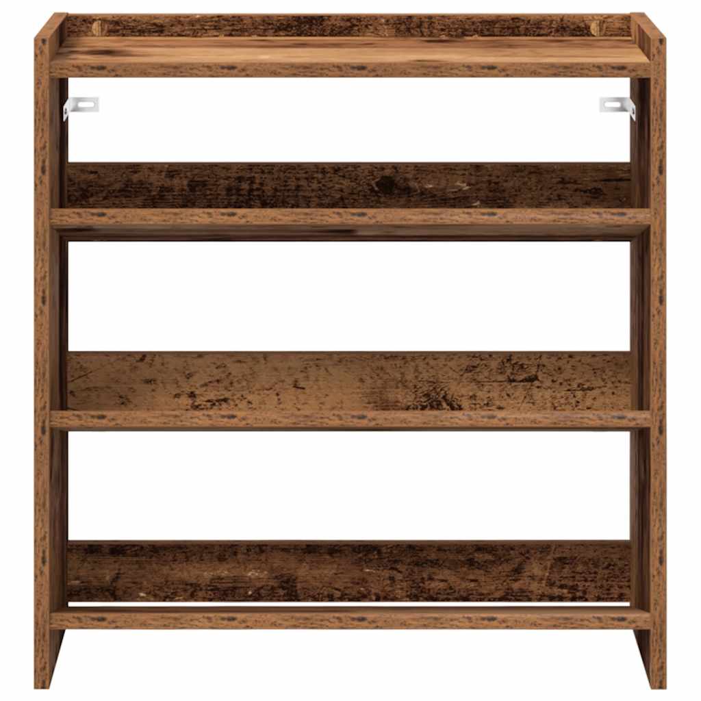 antik fa szerelt fa cipőtartó 60x25x62 cm