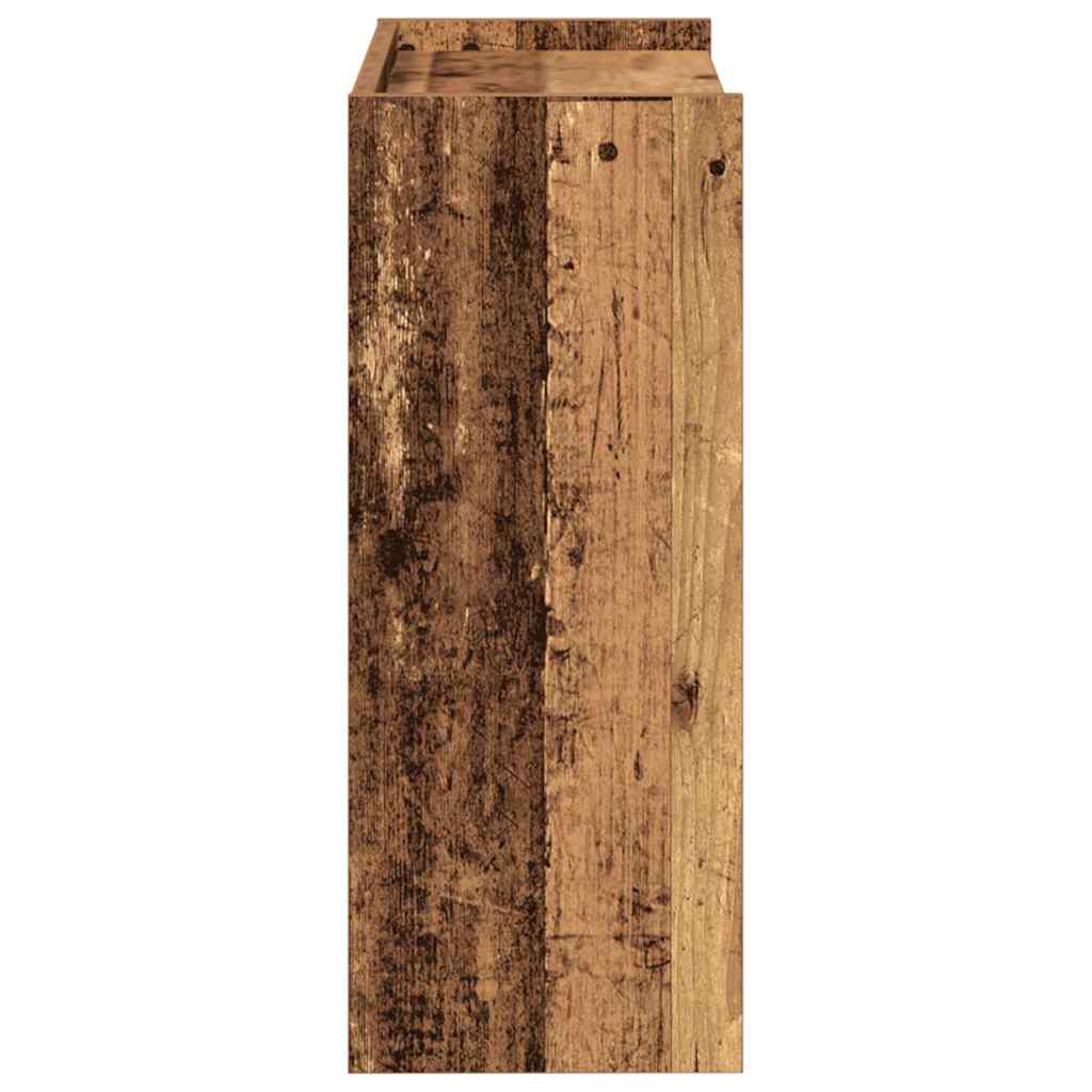 antik fa szerelt fa cipőtartó 60x25x62 cm