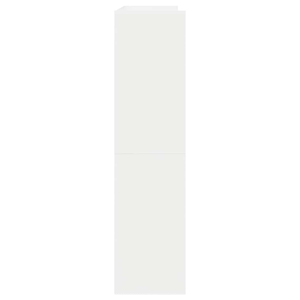 fehér szerelt fa cipőtároló szekrény 80x25x100 cm