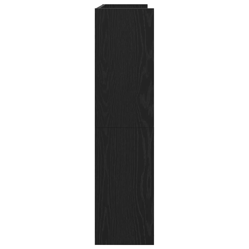 fekete szerelt fa cipőtároló szekrény 80x25x100 cm