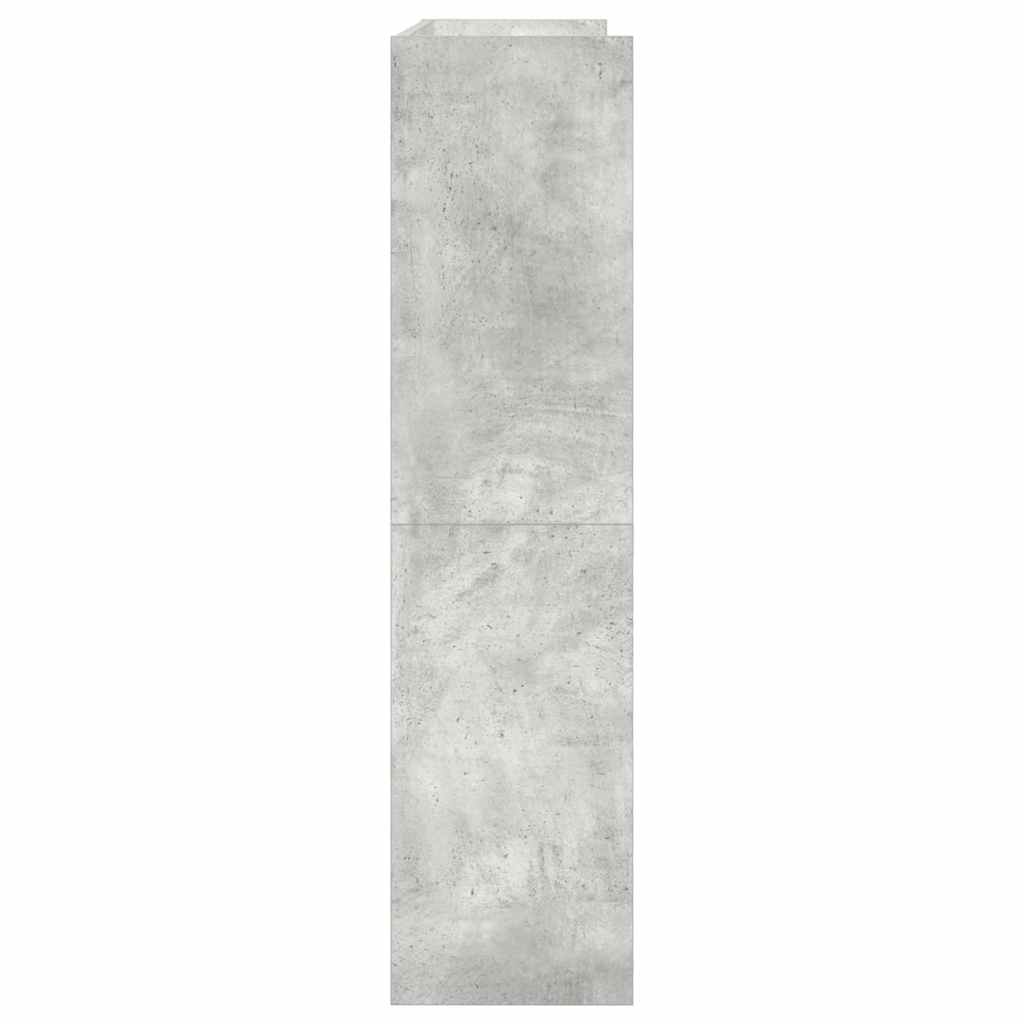 betonszürke szerelt fa cipőtartó 80x25x100 cm